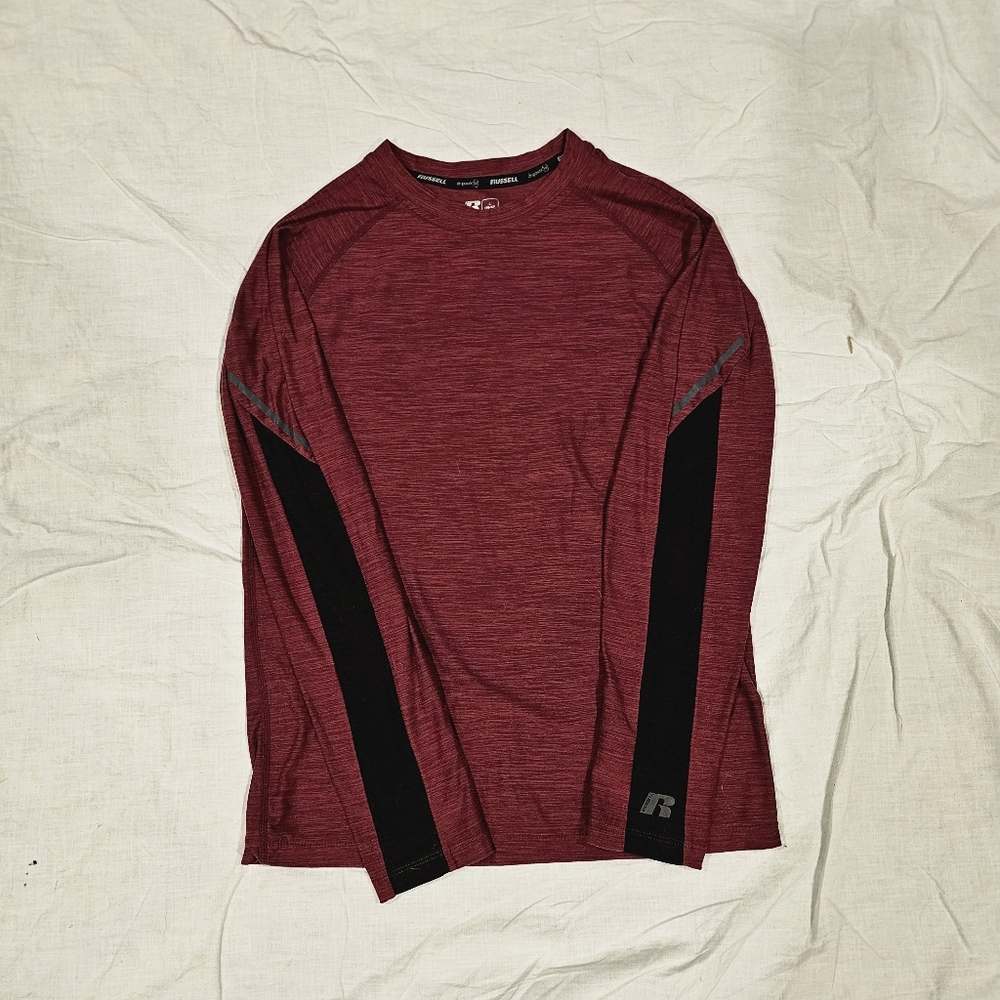 Russell Athletic Maroon and Black Long Sleeve Tee